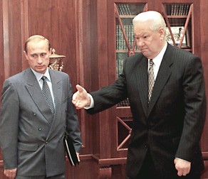 Vladimir Putin și Boris Elțîn