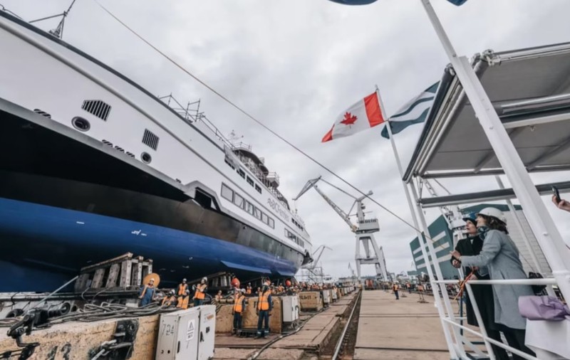 Cum arată al 10-lea feribot pentru Canada, lansat de Damen Galați. Nava este pregătită pentru viitorul electric