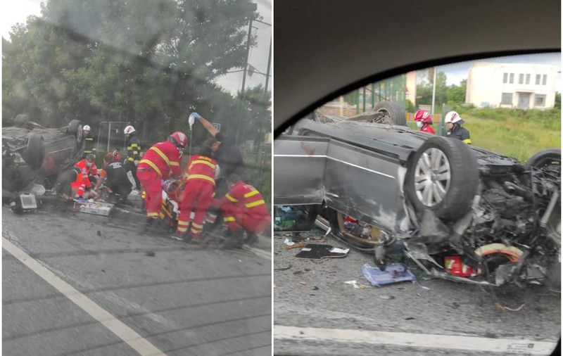 Un copil de 4 ani mort, alți doi copii răniți, în Dolj. Mașina în care erau, distrusă într-un cap de pod