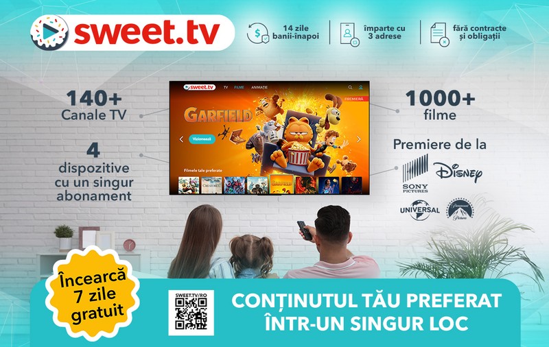 Tot conținutul TV favorit într-un singur loc - SWEET.TV îți oferă canale TV de top și premiere cinematografice!