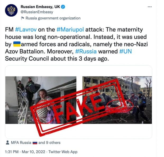 Unul dintre tweet-urile Ambasadei Rusiei din Londra eliminate de Twitter | Foto: @Russian Embassy/Twitter