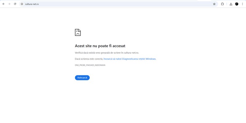 platforma cultura-net.ro este nefuncțională