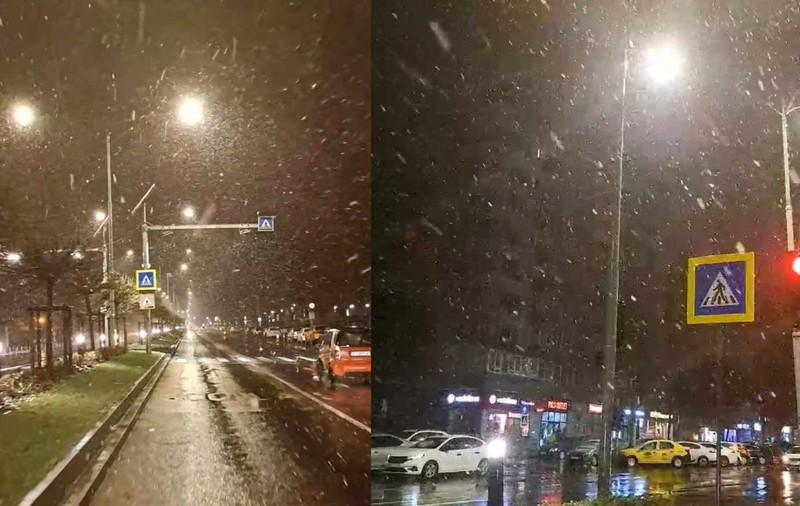 Episod de iarnă în București: ninsoare și frig în plină primăvară