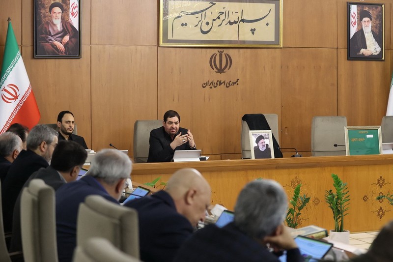 TEHRAN, IRAN - MAY 20: (EDITORIAL USE ONLY – MANDATORY CREDIT - 'IRANIAN PRESIDENCY / HANDOUT ' - NO MARKETING NO ADVERTISING CAMPAIGNS - DISTRIBUTED AS A SERVICE TO CLIENTS----) First Vice President Mohammad Mokhber chairs the emergency meeting, held by government council, following the death of Iranian President Ebrahim Raisi and other senior government officials in a helicopter crash in Tehran, Iran on May 20, 2024. Iranian Presidency/Handout / Anadolu/ABACAPRESS.COM,Image: 874738987, License: Rights-managed, Restrictions: *** HANDOUT image or SOCIAL MEDIA IMAGE or FILMSTILL for EDITORIAL USE ONLY! * Please note: Fees charged by Profimedia are for the Profimedia's services only, and do not, nor are they intended to, convey to the user any ownership of Copyright or License in the material. Profimedia does not claim any ownership including but not limited to Copyright or License in the attached material. By publishing this material you (the user) expressly agree to indemnify and to hold Profimedia and its directors, shareholders and employees harmless from any loss, claims, damages, demands, expenses (including legal fees), or any causes of action or allegation against Profimedia arising out of or connected in any way with publication of the material. Profimedia does not claim any copyright or license in the attached materials. Any downloading fees charged by Profimedia are for Profimedia's services only. * Handling Fee Only ***, Model Release: no