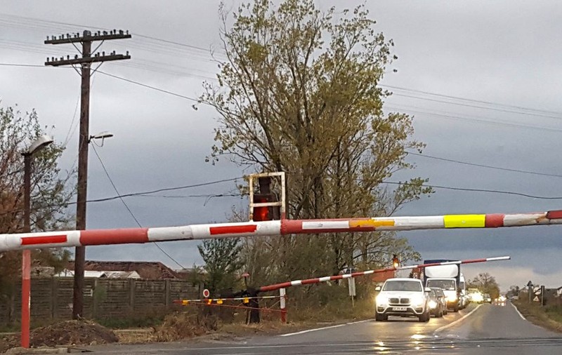 Un șofer din Timiș lovit de tren a scăpat doar cu câteva zgârieturi. Ce i-au făcut polițiștii la fața locului