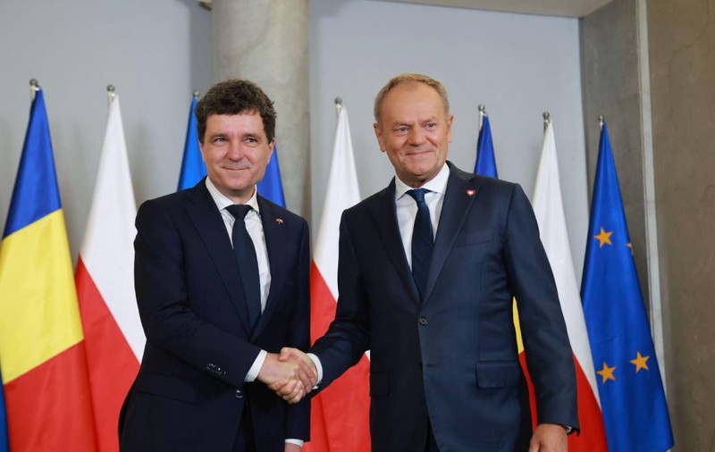 Primele imagini cu Nicușor Dan la Varșovia: „Am o primă discuție cu prim-ministrul Donald Tusk”