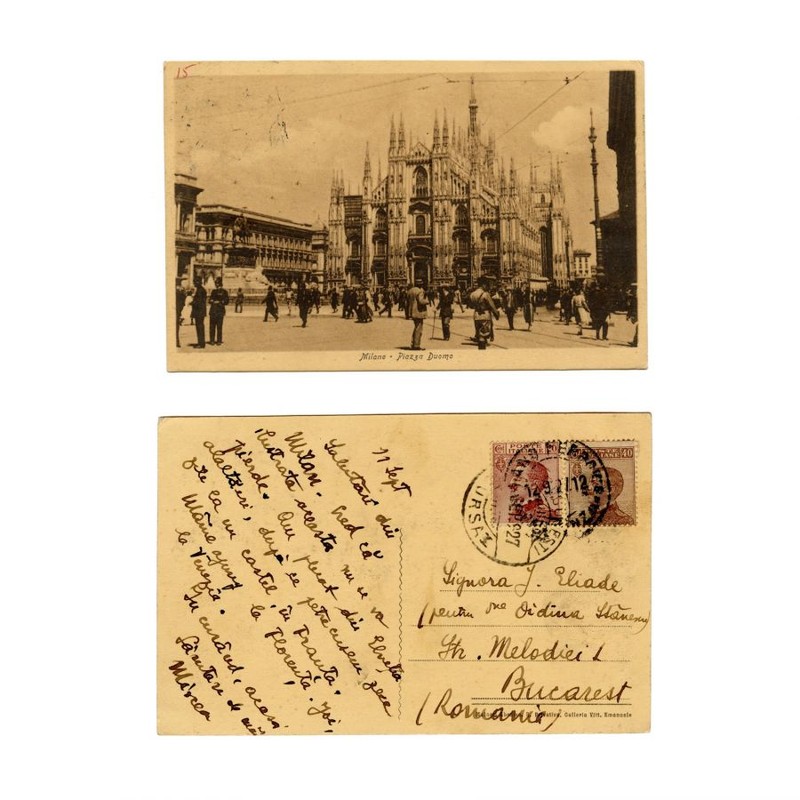Mircea Eliade, carte poștală către Jeana Eliade, 11 septembrie 1927