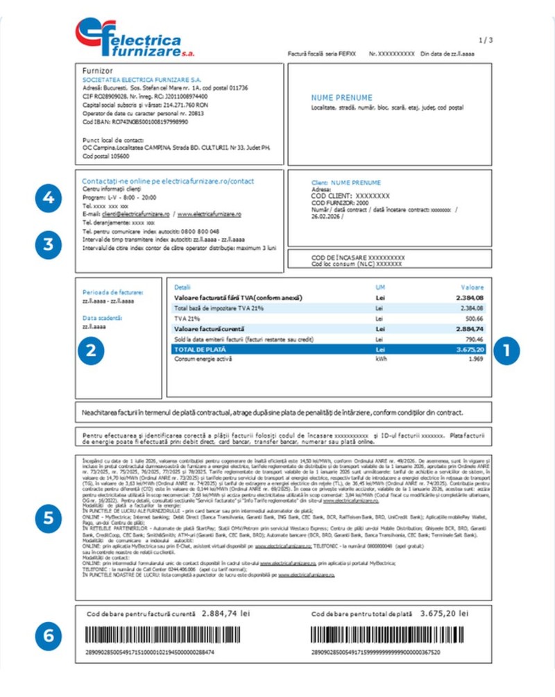 Factura Electrica Furnizare, pag. 1