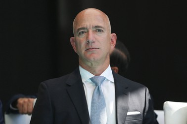 ISTANBUL, TURKEY - OCTOBER 02: Amazon CEO Jeff Bezos attends a commemoration ceremony held in front of Saudi consulate on the first anniversary of his murder, in Istanbul, Turkey on October 02, 2019. Arif Hudaverdi Yaman / Anadolu Agency/ABACAPRESS.COM
