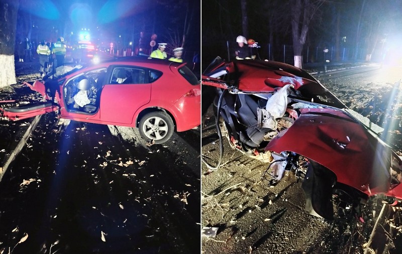 Un tânăr a murit și alți doi au fost răniți la Bucov, după ce au fost proiectați în afara mașinii în urma impactului cu un copac