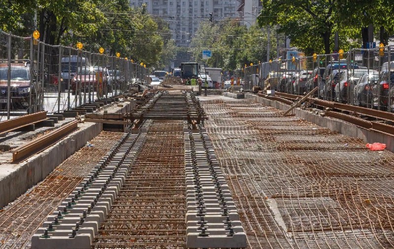 Lucrări la liniile de tramvai din București