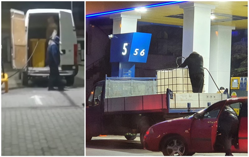 VIDEO | Un șofer din Arad a cumpărat motorină în pubele de gunoi. La Slatina, altul a umplut un rezervor de 1.000 de litri