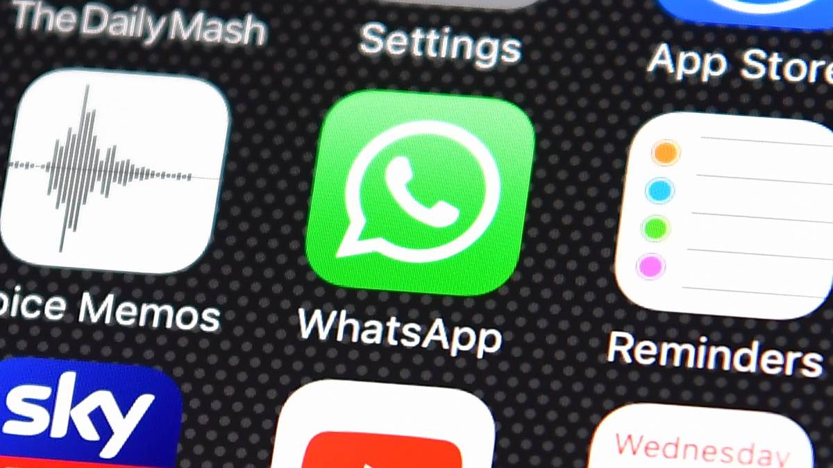 Aplicația WhatsApp, pe ecranul principal al unui iPhone.