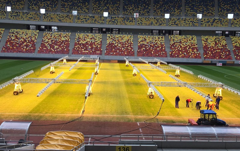 Dinamo - Steaua (miercuri, ora 20:30). Totul pentru spectacol în ”Derby-ul României”. Gazonul de pe Arena Națională a intrat în reparații