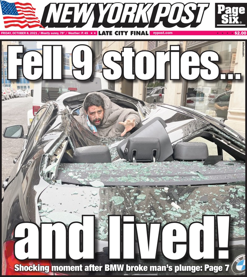 Prima pagină din New York Post, 8 octombrie 2021.