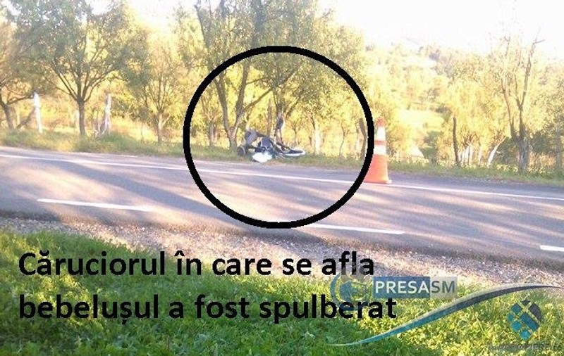 Bebeluș ucis într-un accident înfiorător în Satu Mare. Fratele mai mare și mama copiilor, răniți grav de un șofer beat
