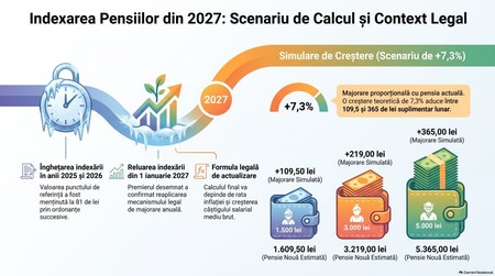Indexarea Pensiilor din 2027. Infografic realizat cu ajutorul Inteligenței Artificiale