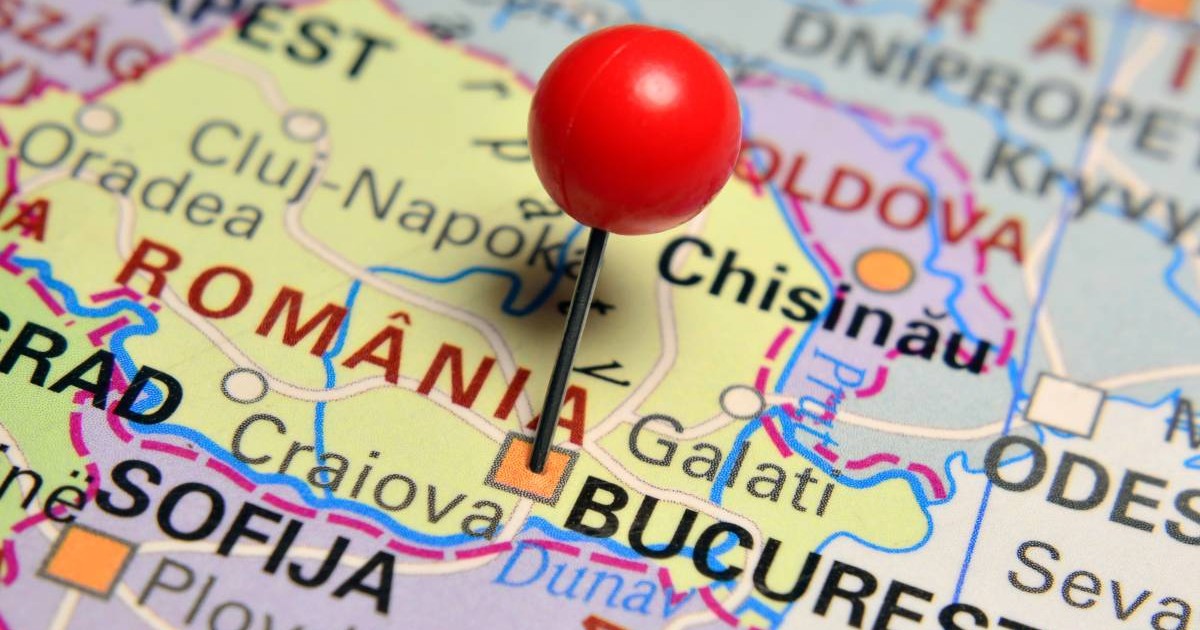 Hartă care cuprinde România, Republica Moldova și parțial regiunea Odesa Foto: Shutterstock