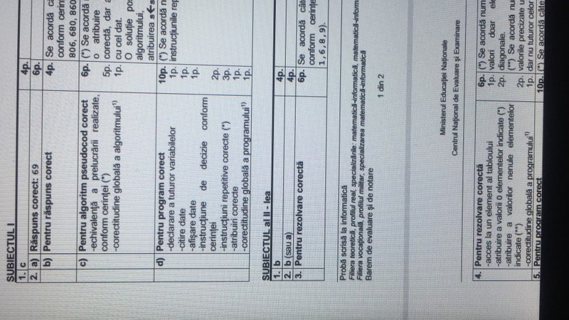 Probleme cu un subiect la proba de Informatică de la Bacalaureat 2018