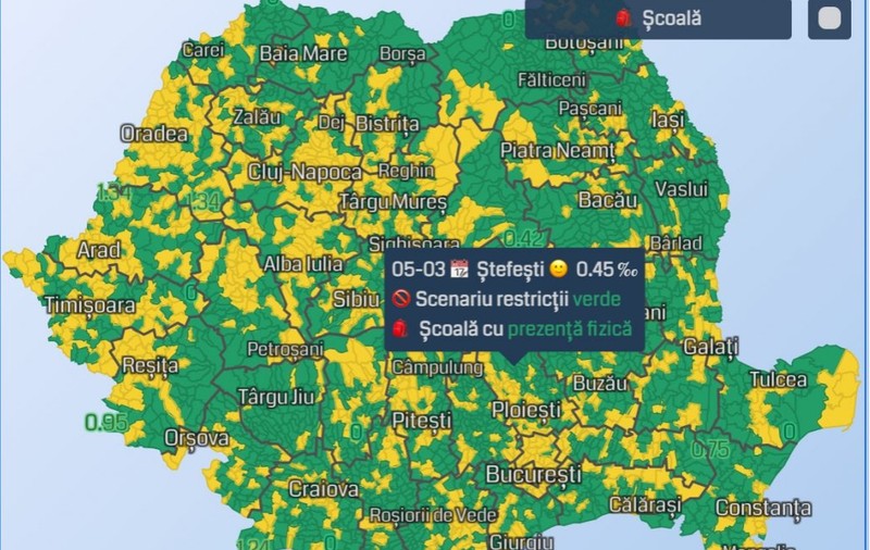 Harta scenariilor după care se redeschid școlile, pe 5 mai, în fiecare localitate