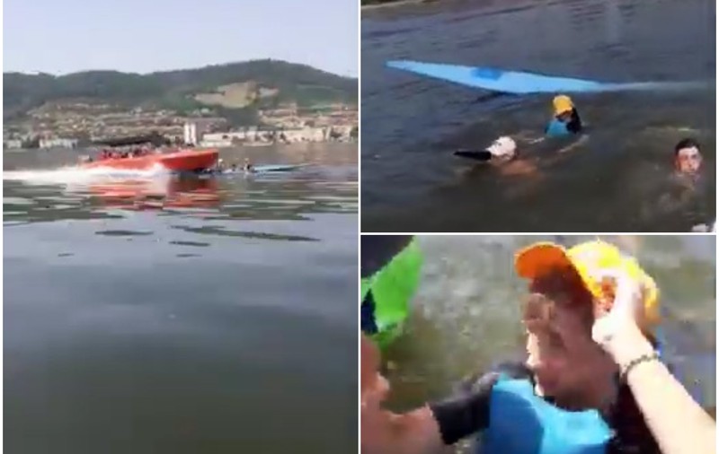 O șalupă a lovit în plin un caiac cu 4 sportivi care se antrenau pe Dunăre. Ce a declarat autorul accidentului la Poliție