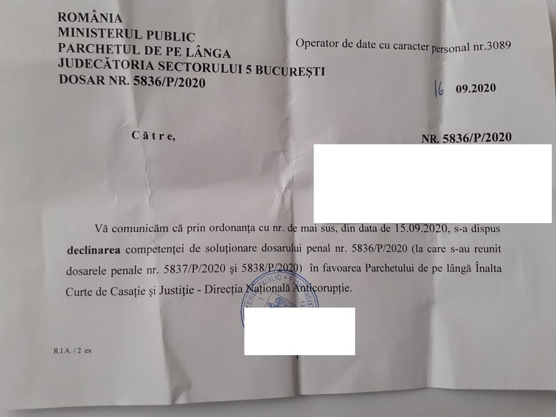 Răspunsul primit de unul dintre reclamanți