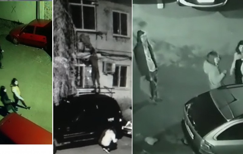 VIDEO | Doi băieți și două fete au fost filmați în timp ce furau! Au încercat portierele mașinilor, dar apoi s-au reorientat spre lucruri mai la îndemână