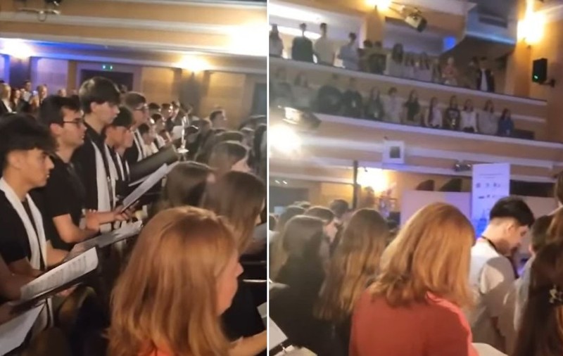 Sute de elevi olimpici din Timișoara au cântat „Oda bucuriei” la Olimpiada Națională a Corurilor, de Ziua Europei | VIDEO