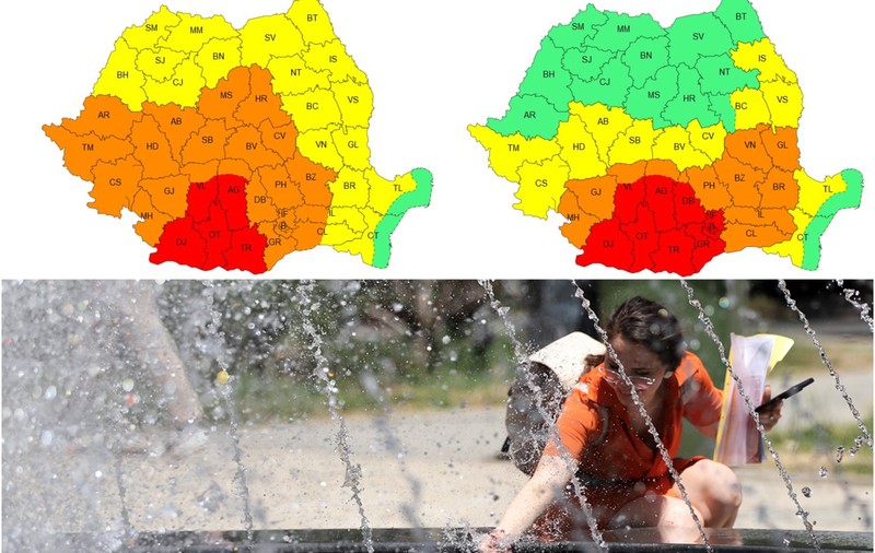 Cod roșu de caniculă! Avertizări meteo de vreme extremă pentru aproape toată țara, anunțate de ANM