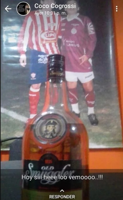 Primul mesaj a conținut poza lui „Coco” fotbalist și o sticlă de whisky. Dar și un mesaj destul de clar: „Azi, da, îl vedem”