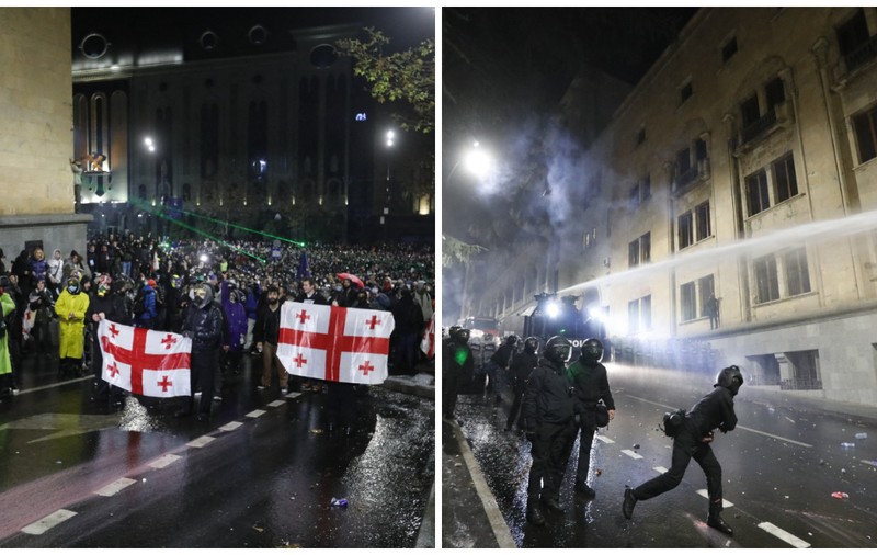 Mitingurile pro-UE din Georgia, reprimate de poliție cu gaze lacrimogene și bastoane de cauciuc