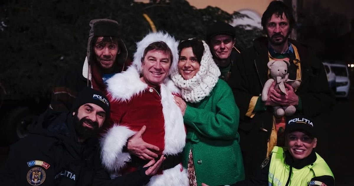 Pavel Bartoș și actorii din filmul „Crăciun cu Ramon”