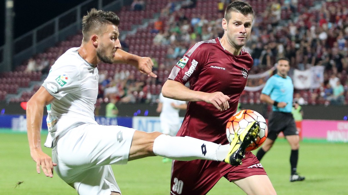 Fază de joc din meciul tur dintre CFR Cluj și Concordia Chiajna, câștigat de ardeleni cu 2-0. (FOTO: HEPTA)