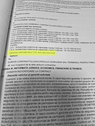 Unul dintre documentele licitației, care arată că suma de 603 milioane de euro era fără TVA