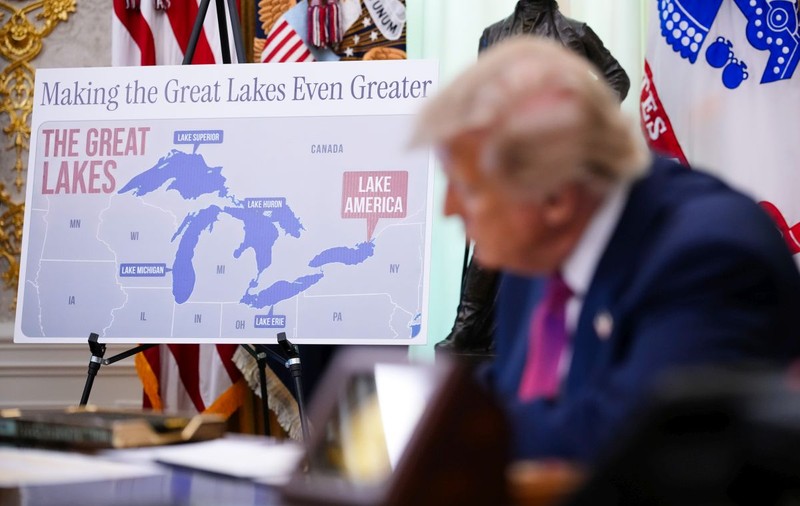 Panoul montat de Canada după ce Donald Trump a rebotezat Lacul Ontario în Lacul America: „Acum și întotdeauna”