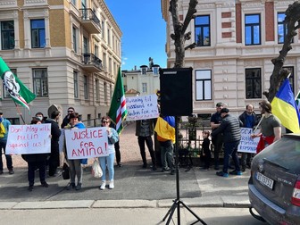 Mitingul din Oslo. Foto: Facebook / FreeAmina