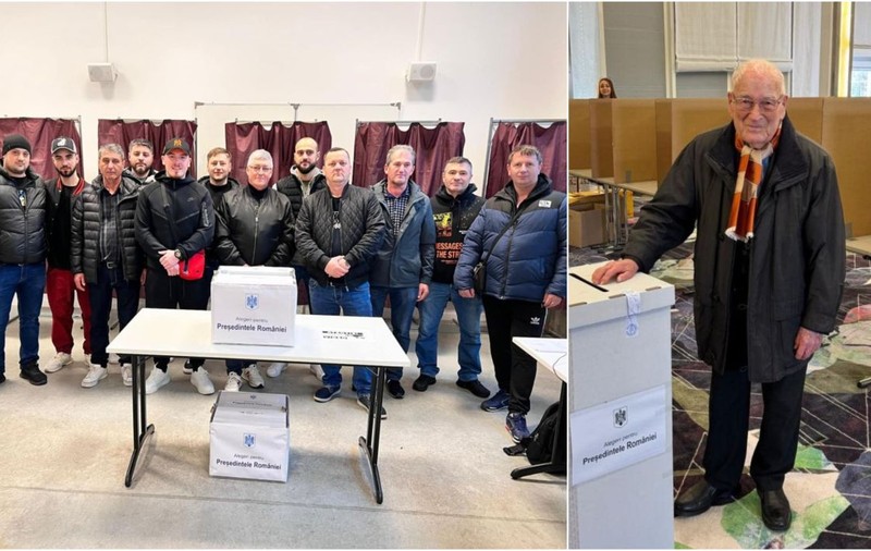 Imagini cu românii care au votat în diaspora la alegerile prezidențiale. Cel mai vârstnic alegător are 100 de ani