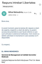 Răspunsul Institutului Matei Balș, semnat de Mihai Mehedințu