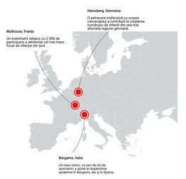 Grafic Libertatea: trei evenimente care au ajutat la răspândirea coronavirusului în Europa