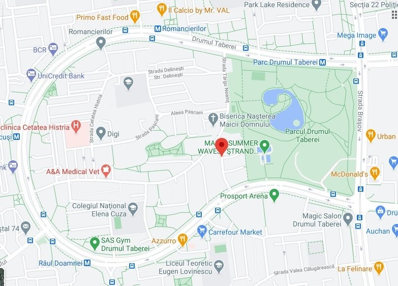 Incidentul a avut loc în cartierul bucureștean Drumul Taberei, aproape de Parcul Drumul Taberei, pe strada Topolovăț. Foto: Google Maps