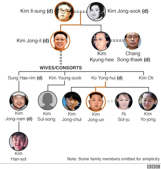 Arborele genealogic al lui Kim Jong un. Sursa: BBC