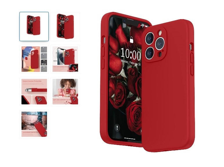 Husă telefon, silicon, compatibil cu iPhone 13 Pro, roșu