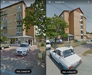 Blocul cu școala de șoferi de la parter înainte de construcția restaurantului