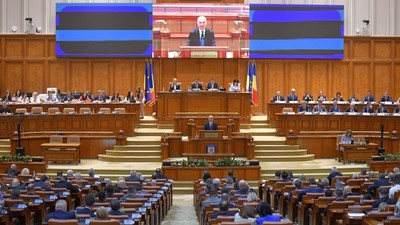 Premierul Ilie Bolojan, la sedinta comuna a Camerei Deputatilor si Senatului pentru învestirea noului Guvern, pe 23 iunie