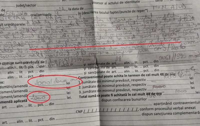 O familie din Alba, amendată pentru că nu a trecut ora pe declarația pe propria răspundere. Reacția poliției