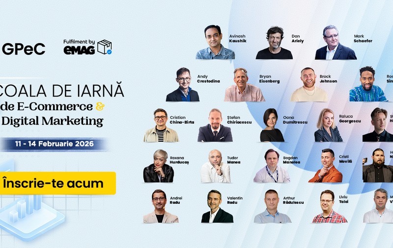 Școala de Iarnă GPeC 11-14 februarie: 16 sesiuni de Cursuri de E-Commerce &amp; Digital Marketing cu 7 speakeri internaționali și 15+ specialiști locali