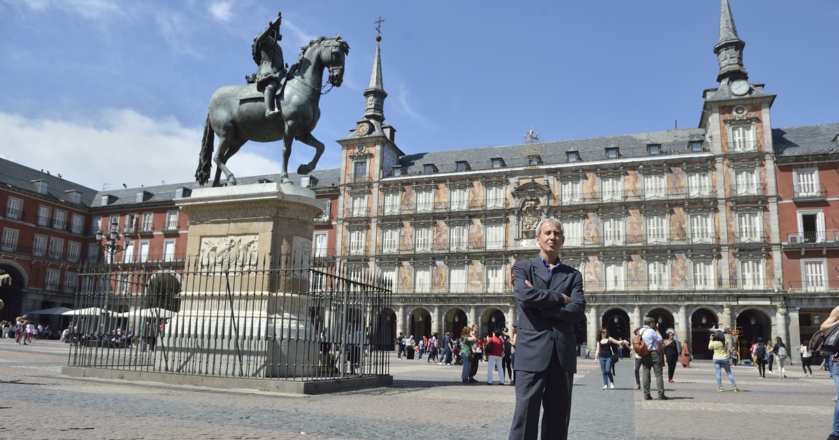 Gheorghe Viscreanu, în Plaza Mayor din Madrid
