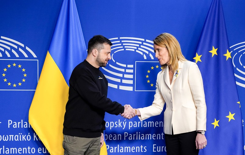 Volodimir Zelenski, primit în aplauze în Parlamentul European - VIDEO
