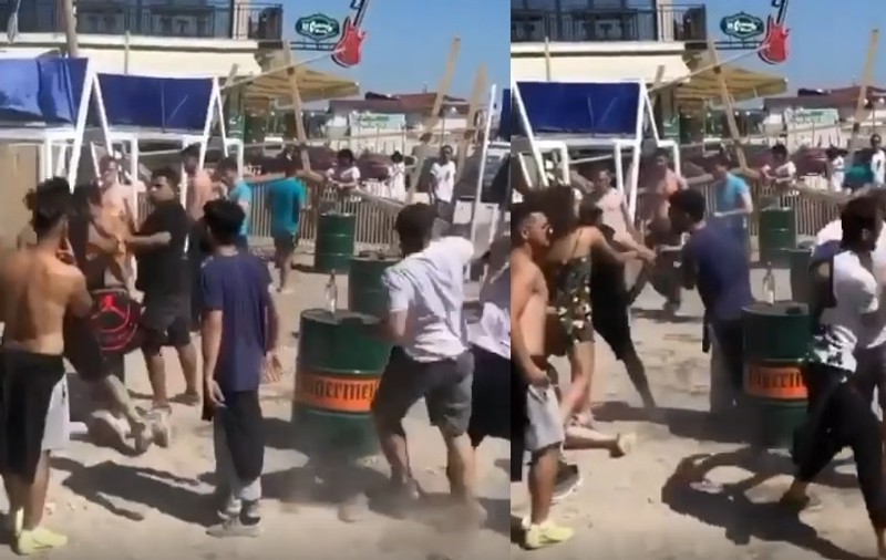 Bătaie cu pumni şi picioare pe plaja din Vama Veche. Poliţia s-a autosesizat, după apariţia imaginilor