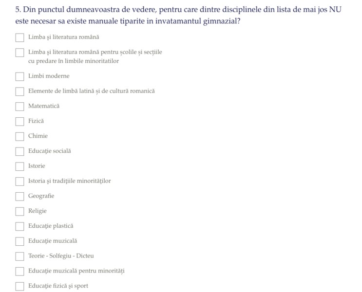 chestionar manuale MEN
